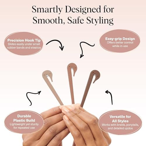 Kitsch Elastic Hair Tie Cutter Tool – Gentle, No Pull For Easy Elastic Bands For Hair Removal | Hair Rubber Bands Cutter | Ideal Gifts for Women & Mothers Day Gifts For Mom – Multicolor, 3pc Set thumbnail 4