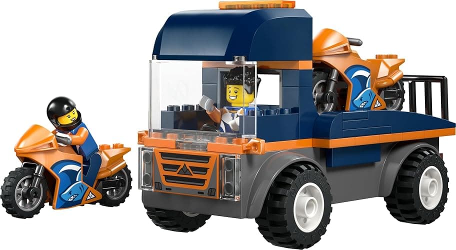 LEGO City Motorradtransporter - Spielzeug zur Förderung der Feinmotorik mit Transporter, 2 Motorrädern, 2 Minifiguren, Rampe und Zubehör - Geburtstagsgeschenk für Jungen ab 4 Jahren - 60491 thumbnail 10