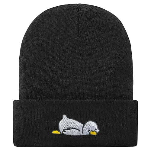 Funny Beanie for Men and Women,Cool Embroidered Knit Hat Warm Winter Funny Hat - Image 1