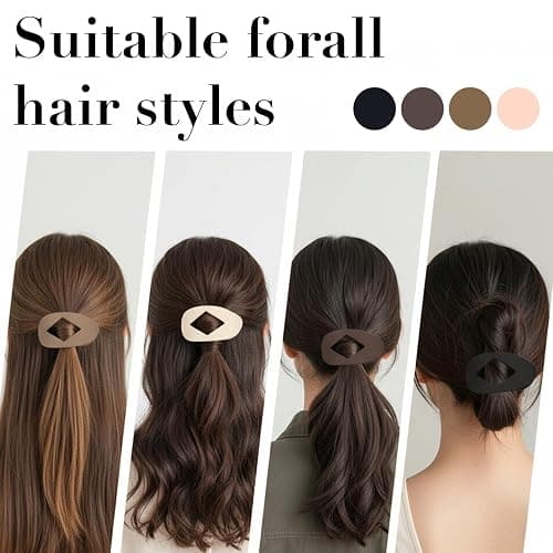 4PCS Flat Hair Clips for Women Simple Duckbill Hair Clips for Women Thick Elegant Hair Flat Claw Clips for Thin Hair for Curly Straight Non Slip Duckbills Flat Hairs Clips Strong Hold Barrettes thumbnail 7