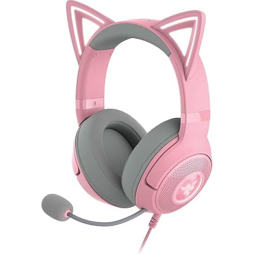 Razer Kraken Kitty V2 USB Wired Headset: Chroma RGB Kitty Ears - Stream Reactive Lighting - HyperClear Cardioid Mic - 40 mm Drivers - 7.1 Surround Sound - Comfortable Ear Cushions - Quartz Pink thumbnail 11