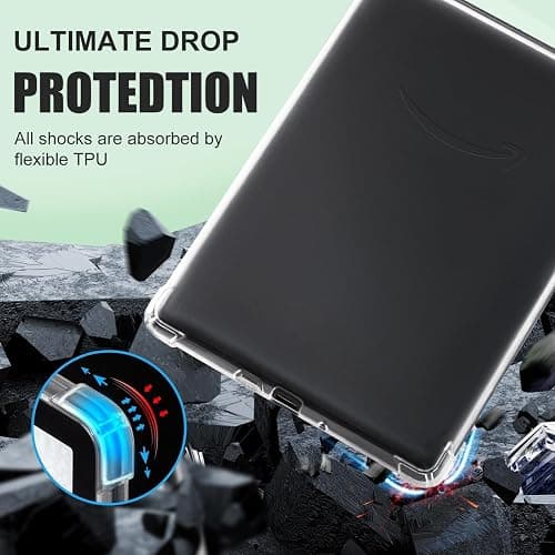 iDLEHANDS Clear Case for 7" All-New Kindle Paperwhite 12th Gen 2024 & Kindle Colorsoft Signature Edition (2024 Release) - Ultra Slim Soft TPU Transparent Cover & Lightweight, Clear thumbnail 4