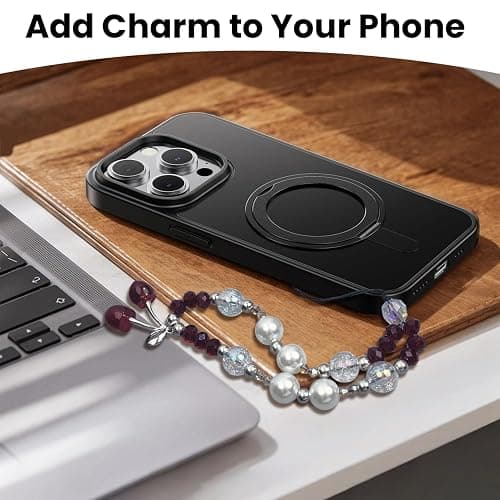 Cunegra Cherry Phone Lanyard, Red Beaded Wrist Strap, Universal Phone Case Charm, Drop Shape, Acrylic Material, True Loop, CHARM Type, One Size, No Metal/Gemstone, Cherry Design, Female Target thumbnail 4