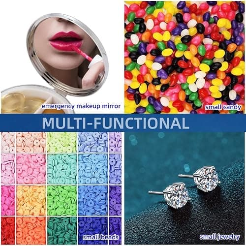 EveryBling Medicine Organizer Box Pocket Pharmacy Bling Travel Pill Case Box for Purse Mini Pill Holder Organizer Small Pill Container for Vitamin(Silver) thumbnail 4