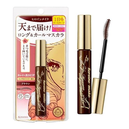 HEROINE MAKE by KISSME Brown Mascara Waterproof, Waterproof Mascara Volume and Length by Tubing Fiber for Long & Curl Eye Makeup for Women, Natural Lash Look for Sensitive Skin from Japan 1 EA - Image 1