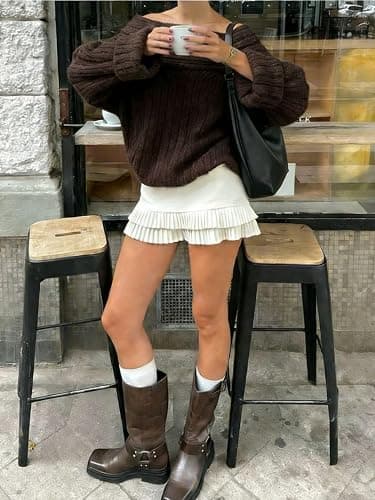 Verdusa Women's Off The Shoulder Chunky Sweater Cozy Sweaters Long Sleeve Spring Outfits Pullovers Tops thumbnail 6
