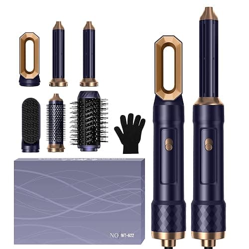 Airstyler Set Airbrush Magic Styler Hair Styler 6 in 1 Hair Dryer Brush with Curl, Straighten, Volumise, Smooth and Hairdryer Brushes for Styling, Hot Hair Styler for All Hair Type/Length - Image 1