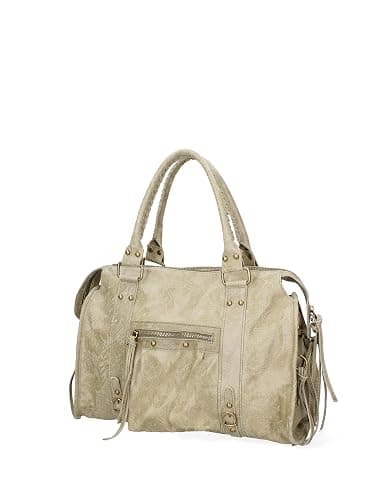 Gave Lux Sac à bandoulière, en daim véritable, pour femme Produit artisanal Fabriqué en Italie, GLX220609023FBG Cuir clair 41 x 28 x 13 cm thumbnail 2