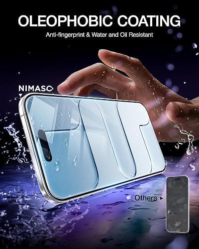 NIMASO for iPhone Air Screen Protector 6.5-Inch, 2 Pack 9H Hardness HD Clear Tempered Glass Military Grade Shatterproof, Anti-Scratch, with Easy Installation Tool thumbnail 6