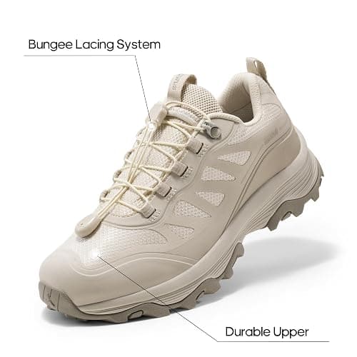 NORTIV 8 Women's Waterproof Hiking Shoes Quick Laces Outdoors Walking Trekking Camping Tennis Sneakers Canyon - 11 - Khaki thumbnail 3