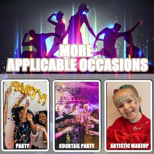 HZXINYI Glitzersteine Gesicht - Edelsteine-Temporäre Tattoos, Glitzer Gesichtssteine zum Aufkleben, Party- und Festivalfahrzeug für Stil 4 thumbnail 6
