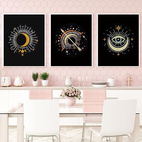 Louise Maelys 3 Set Tarot Moon Embroidery Kits for Beginners with Evil Eye Pattern,Adults Starter Cross Stitch Kit DIY Needlepoint - kit-7 thumbnail 7