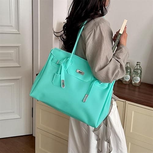 Jelly Tote Bag, Jelly Firkin Bag Large Capacity Shoulder Handbag PVC Purse for Commuting Date Travel thumbnail 3
