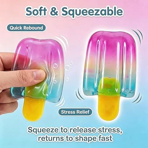 Ice Cream Squishy Stress Relief Toy, Slow Rising Soft Squeeze Fidget | Fun Gift Idea: A cute choice for summer parties, birthdays, stocking stuffers, gift baskets, and casual surprises. thumbnail 4