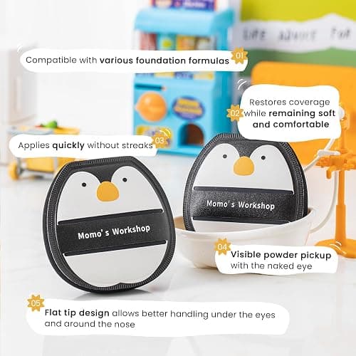 Makeup Sponge Puff Set 2.75In, Round Beauty Powder Puff Soft Sponges Blender,Latex Free,For Liquid, Cream Seamless & Flawless Makeup,2pcs thumbnail 4