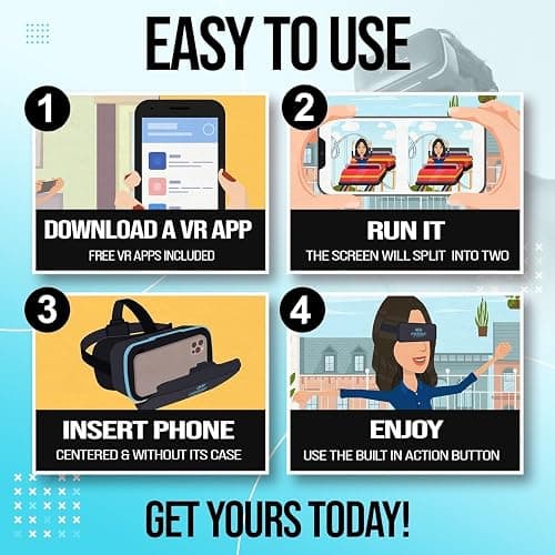 FEEBZ 3D VR Headset for Kids 2.0 + Android Remote - for iPhone & Android Phones | with 3D VR Videos & Apps Links | Virtual Reality Goggles Set for Beginners thumbnail 5