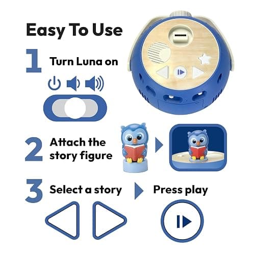 LUNA STORYTIME Kids Book Projector - 5 Unicorn & 5 Classic Read-Aloud Stories, 10 Songs, Night Light & Soothing Dream Music | Children Ages 3+ Storytime Projector for Kids & Toddlers | Owl & Unicorn thumbnail 7