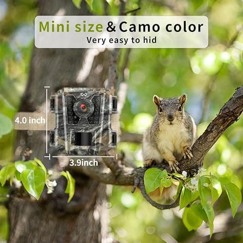 WOSODA Mini Trail Camera 4 Pack 30MP 1080P HD, Game Cam with SD Card, Waterproof Tiny Deer Camera Night Vision Motion Activated with Fast Trigger Time for Outdoor Wildlife Monitoring thumbnail 3
