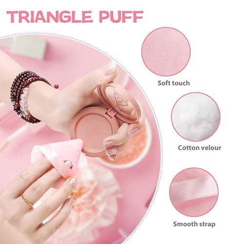 8 Pieces Triangle Powder Puff Face Soft Triangle Makeup Puff Velour Cosmetic Foundation Blender Sponge Beauty Makeup Tools thumbnail 6