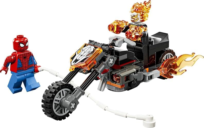 LEGO | Marvel Spider-Man vs. Ghost Rider Motorcycle - Superhero Toy w/a Motorbike Model, 2 Minifigures, Web String & Fire Elements - Gift for 6+ Year Old Boys - 76335 thumbnail 9