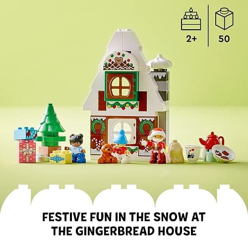 LEGO DUPLO Santa's Gingerbread House Building Set, Christmas Toy for 2 Year Old Boys and Girls, Includes Santa Claus Figure, Stocking Filler Idea, Great Gift for Toddlers, 10976 thumbnail 3