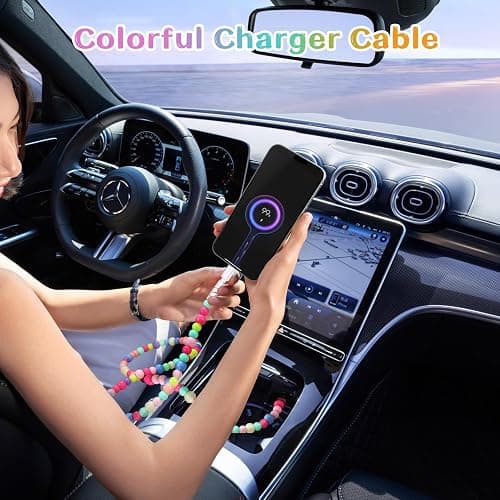 Aolcev for iPhone Charging Cord 3.3FT [MFi Certified] 66W Fast Charger Cable Cute Beaded Phone Charger Cord USB A Charging Cable for iPhone 14 13 12 11 Pro Max 8 7 6 Plus iPad Pro/Air/Mini Colored thumbnail 7