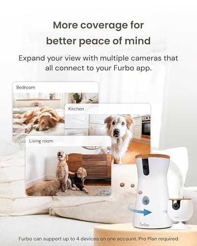 Furbo 360° Dog Camera + Mini (2-Camera Bundle Nanny Pro Subscription): Dog Safety & Home Security Alerts, Pet Camera with Speaker, Phone App & Night Vision (New Subscription Needed at Setup) thumbnail 3