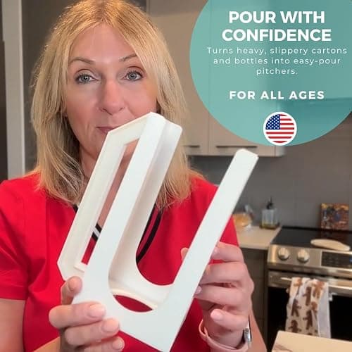 Carton Caddy XL Half Gallon Milk Carton Holder with Handle, Juice Box, Soda Bottle and Milk Half Gallon Holder with Handle, Rust Free, Dishwasher Safe, Reusable, Easy to Clean, Ergonomic thumbnail 6