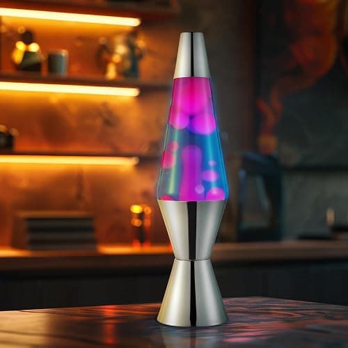 LAVA The Original Lamp - 14.5" Techno Chrome - Classic Liquid Motion Lamp - Pink and Blue Liquid - Item #2097 (Amazon Exclusive) thumbnail 2
