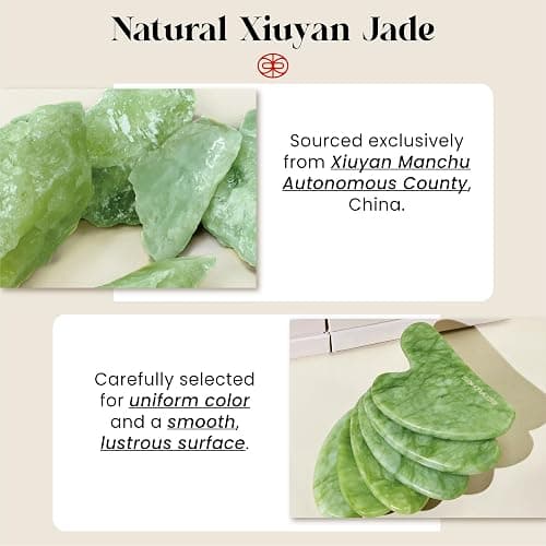 Rena Chris Gua Sha and Face Roller Set: Anti-Breakage Jade Roller for Long-Lasting Use, Jawline Sculpting and Puffiness Reducing, Gua Sha Facial Tools for Self Care Gift (Green) thumbnail 5