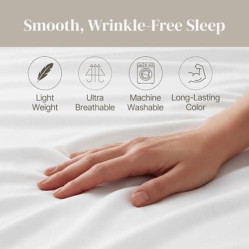 Modern Threads Soft Microfiber Solid Sheets - Luxurious Microfiber Bed Sheets - Includes Flat Sheet, Fitted Sheet with Deep Pockets, & Pillowcases White Full thumbnail 7