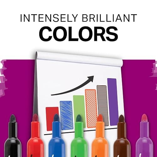 Sharpie Flip Chart Markers, Bullet Tip, Assorted Colors, Low-Odor, Squeak-Fee, 8 Count - Office Presentation, Back to School, Teacher Supplies thumbnail 5