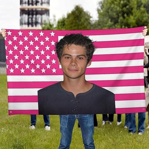 SGYFGJM Dylan O'Brien (1) 24x35 In(60x88cm Decorative Flags Double Stitched with 4 Brass Grommets Hanging Tapestry For Outdoor Indoor Room Decor College Dorm Decoration Style-2 thumbnail 6
