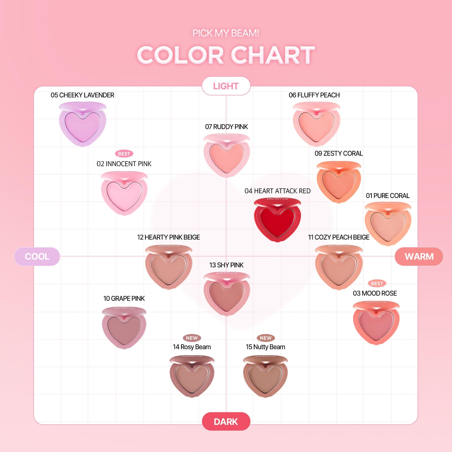 Lily By Red Luv Beam Cheek Balm (1, 03#Mood Rose, corazon chico) thumbnail 5