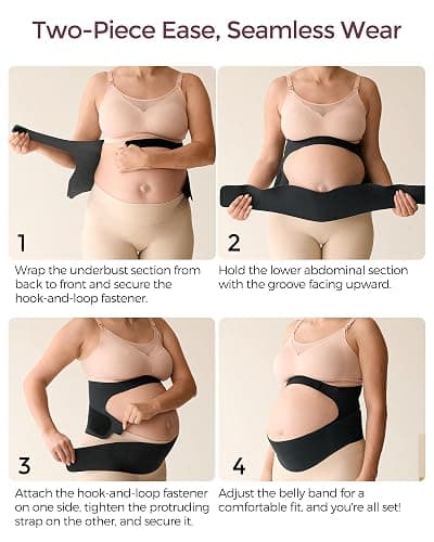 Momcozy Pregnancy Belly Band, CozySupport Ergonest Maternity Belly Band, Invisible Pregnancy Belt for Back, Abdomen, Waist thumbnail 7