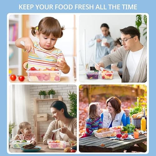 Ordeluxe Lot de 10 x 1L Boite Rangement Cuisine, boite hermetique alimentaire, Boite Alimentaire Plastique Cuisine, Sans BPA, Adaptés au Micro-ondes, au Congélateur et au Lave-vaisselle thumbnail 6