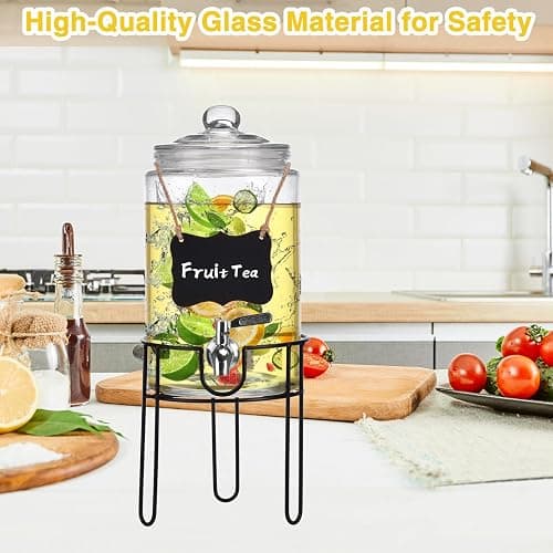 1 Gallon Drink Dispenser with Stand, Drink Dispensers for Parties, Beverage Dispenser with 100% Leakproof Spigot, Ideal for Lemonade, Juice, Water, Laundry Detergent Dispenser thumbnail 6