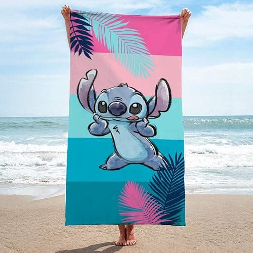 Jay Franco Disney Lilo and Stitch Kids Bath/Pool/Beach Towel - Super Soft & Absorbent Fade Resistant Cotton Towel, Measures 28 x 58 inches (Official Disney Product) thumbnail 2