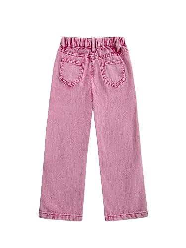 WDIRARA Toddler Girl's Star Print High Waisted Jeans Denim Pants with Pockets thumbnail 2