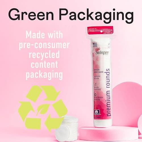 Swisspers Premium Cotton Rounds, Dual Sided Pads - 100 Pads (Pack of 3) - 100% Pure Chlorine-Free Cotton, Hypoallergenic & Dermotologist Tested - Cotton Pads for Makeup & Nail Polish Removal thumbnail 8