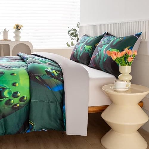 GRAT TIOC Gamer Comforter Sets for Teen Boys,Gaming Bedding Sets Twin,Video Game Bedspread,Game Gamepad Bedrooom Bed Set,Controller Gamer Home Decor 3 Piece thumbnail 8