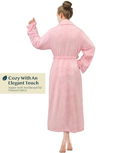PAVILIA Womens Robe Fleece Plush Soft, Fluffy Fuzzy Cozy Warm Bathrobe, Shower Spa House Long Robe for Women thumbnail 2