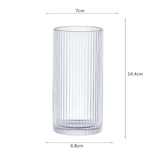 Eden & Willow Striped Highball Glasses | Durable and Stylish, Tumblers for Cocktails, Hot and Cold Drinks (Set of 6, 350ml) thumbnail 3
