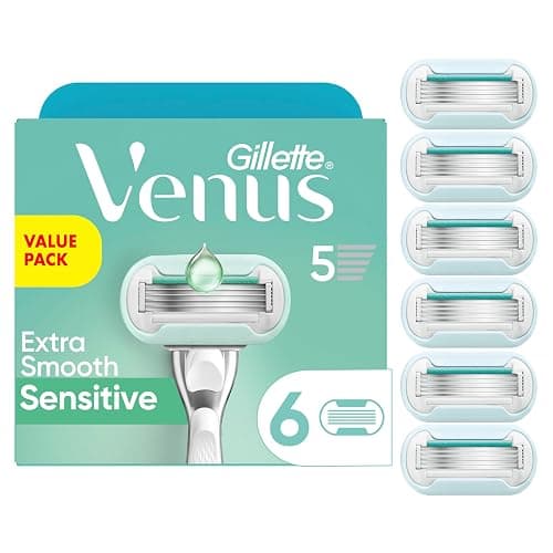 Gillette Venus Extra Smooth Sensitive Womens Razor Blade Refills, 6 Count, Designed for Women with Sensitive Skin, Holiday Gifts for Women - Image 1