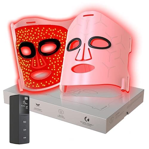 Infrared Red Light Therapy Mask: High Power for Glowing Skin – Ultra-Thin 1.8mm 4.6oz, 830nm 633nm 590nm, Rechargeable, Red light therapy for face Luxury Gift - Pink Windmill - Image 1