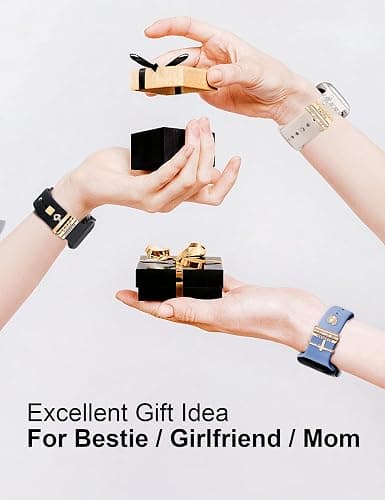 JR.DM 11-Pcs Super Bling Watch Charms with 9-Pcs Decorative Rings Loops 2-Pcs Decoration, Compatible with Apple Watch Band Metal Diamond Sliding Accessories for iWatch Series 11 10 9 8 7 6 5 4 3 2 1 thumbnail 7