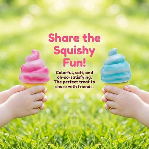 Ice Cream Squeezer Slow Rebound Stress Relieving Toy: Cone Sensory Stress Relieving Tool, Easter Basket Filler, Party Gift Stress Relieving Item thumbnail 2