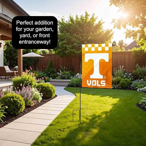 Tennessee Volunteers Checkerboard Garden Flag with Stand Holder thumbnail 5