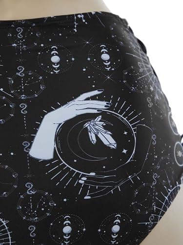 MEOWCOS Goth Bikini Swimsuit Witch Bathing Suit Dark Style Star Moon Gothic Swimsuit thumbnail 6