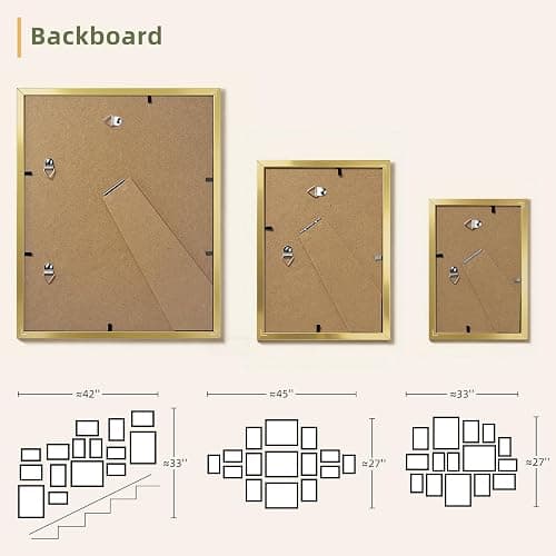 HappyHapi 15 Pack Gold Picture Frames Collage Wall Decor, Gallery Wall Frame Set for Mounting & Tabletop Display, Multi Sizes including 3pcs 8x10, 6pcs 5x7, 6pcs 4x6 thumbnail 3